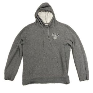 GAP Unisex Super Soft Long Sleeve 1969 Logo Pullover  Hoodie Grey Size M